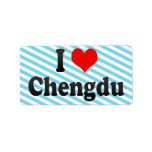 I Love Chengdu, China labels