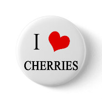I Love Cherries Pinback Buttons