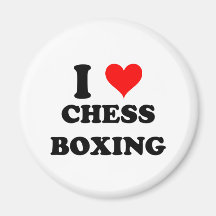 I Love Chess Boxing Fridge Magnets