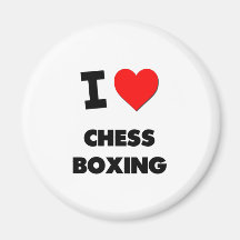 I Love Chess Boxing Fridge Magnets