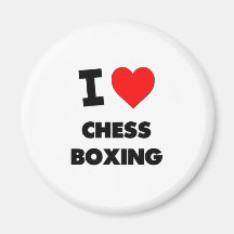 I Love Chess Boxing Refrigerator Magnet