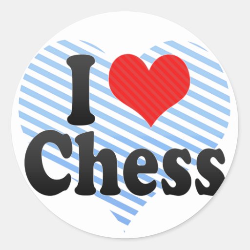 I Love Chess Classic Round Sticker Zazzle 