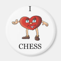 i love chess fridge magnets