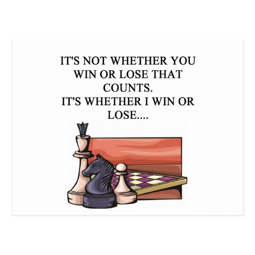 i love chess player post card