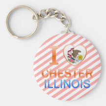 I Love Chester, IL Keychain