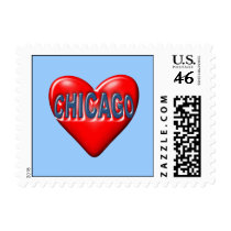 I Love Chicago Postage Stamps