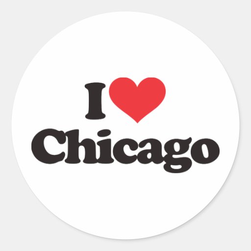 I Love Chicago Classic Round Sticker  Zazzle