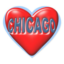 I Love Chicago Heart Stickers