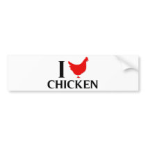 I Love Chicken Bumper Sticker