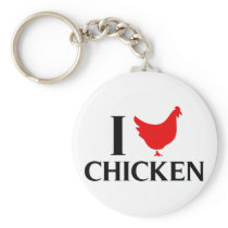 I Love Chicken Keychain