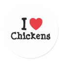 I love Chickens heart custom personalized stickers