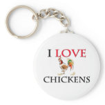 I Love Chickens Keychain