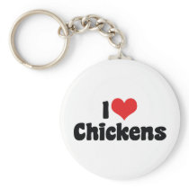 I Love Chickens Keychain