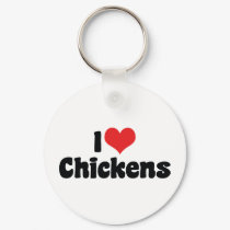 I Love Chickens Keychain