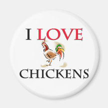 I Love Chickens Refrigerator Magnet
