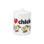 I Love Chicks (birds) Tea Pot