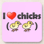 I Love Chicks (birds) Beverage Coaster