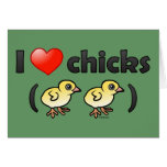 I Love Chicks (birds) Note Card