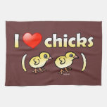 I Love Chicks (birds) Kitchen Towel
