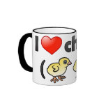 I Love Chicks (birds) Ringer Mug