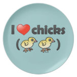 I Love Chicks (birds) Plate