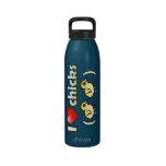 I Love Chicks (birds) Water Bottle