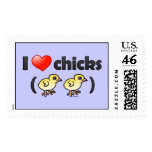 I Love Chicks (birds) Stamp