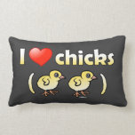 I Love Chicks (birds) Throw Pillow
