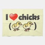 I Love Chicks (birds) Kitchen Towel