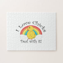 I love chicks deal with it jigsaw puzzle
