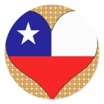 I Love Chile Round Stickers