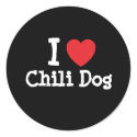 I love Chili Dog heart T-Shirt stickers by funnycustomtshirts I love Chili Dog heart T-Shirt stickers