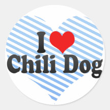 I Love Chili Dog Stickers