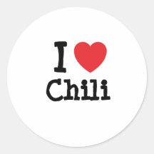 I love Chili heart T-Shirt Round Sticker