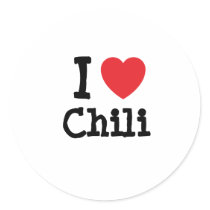 I love Chili heart T-Shirt stickers by funnycustomtshirts I love Chili heart T-Shirt stickers