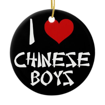 I Love Chinese Boys Ornament