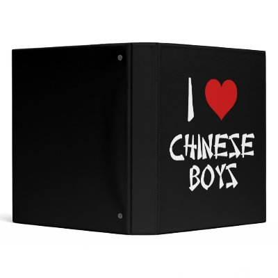 I Love Chinese Boys Vinyl Binders