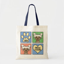 I Love Chinese Cresteds Canvas Bags