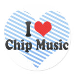 I Love Chip Music Round Sticker
