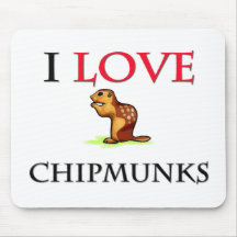 I Love Chipmunks Mouse Pad