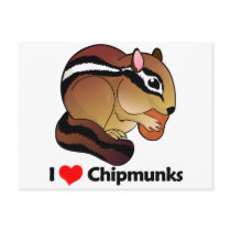 I Love Chipmunks Postcard