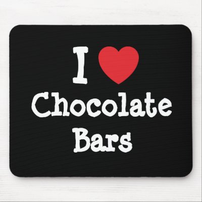I love Chocolate Bars heart T-Shirt Mouse Mats by funnycustomtshirts
