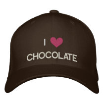I LOVE CHOCOLATE embroidered hats