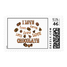 I Love Chocolate Postage Stamps