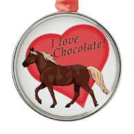 I Love Chocolate Rocky Mountain Horse Christmas Tree Ornament