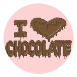 I love chocolate round stickers