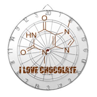 I Love Chocolate (Theobromine Chemical Molecule) Dart Boards