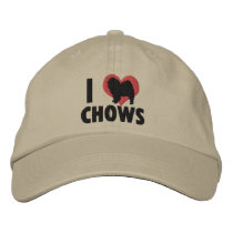I Love Chows Embroidered Hat embroidered hats