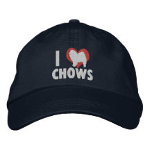 I Love Chows Embroidered Hat (Dark)