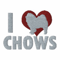 I Love Chows Embroidered Shirt (Zip Hoodie) embroidered shirts